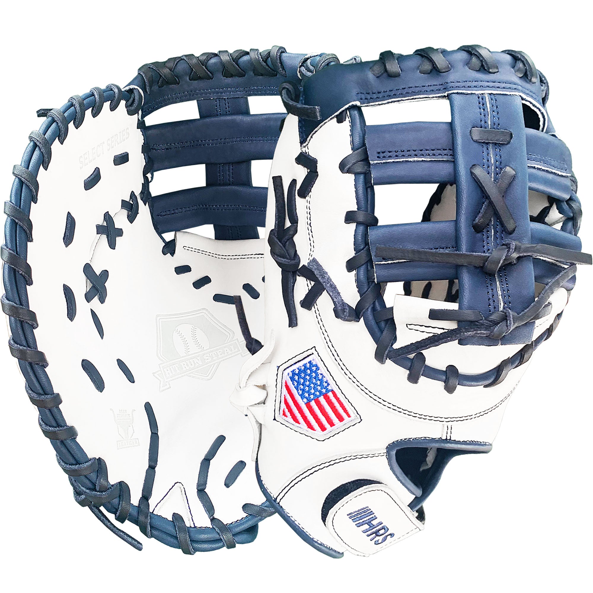 13 Baseball First Base Mitt - Tan with Cream Laces – Hit Run Steal