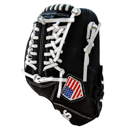 11" Youth Baseball Glove - Black & White