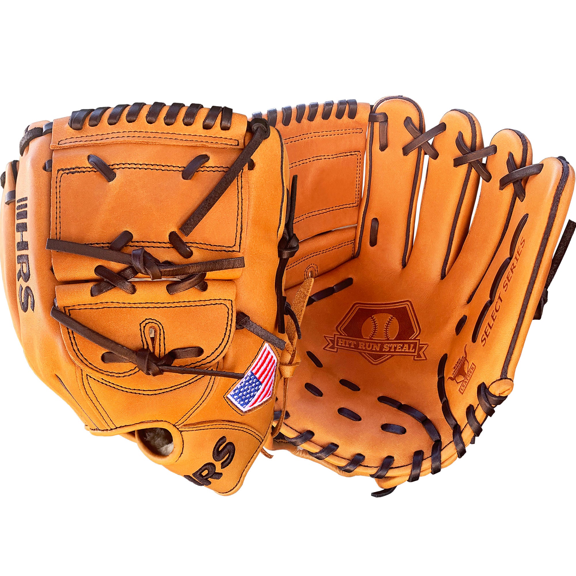 Two piece web store baseball gloves