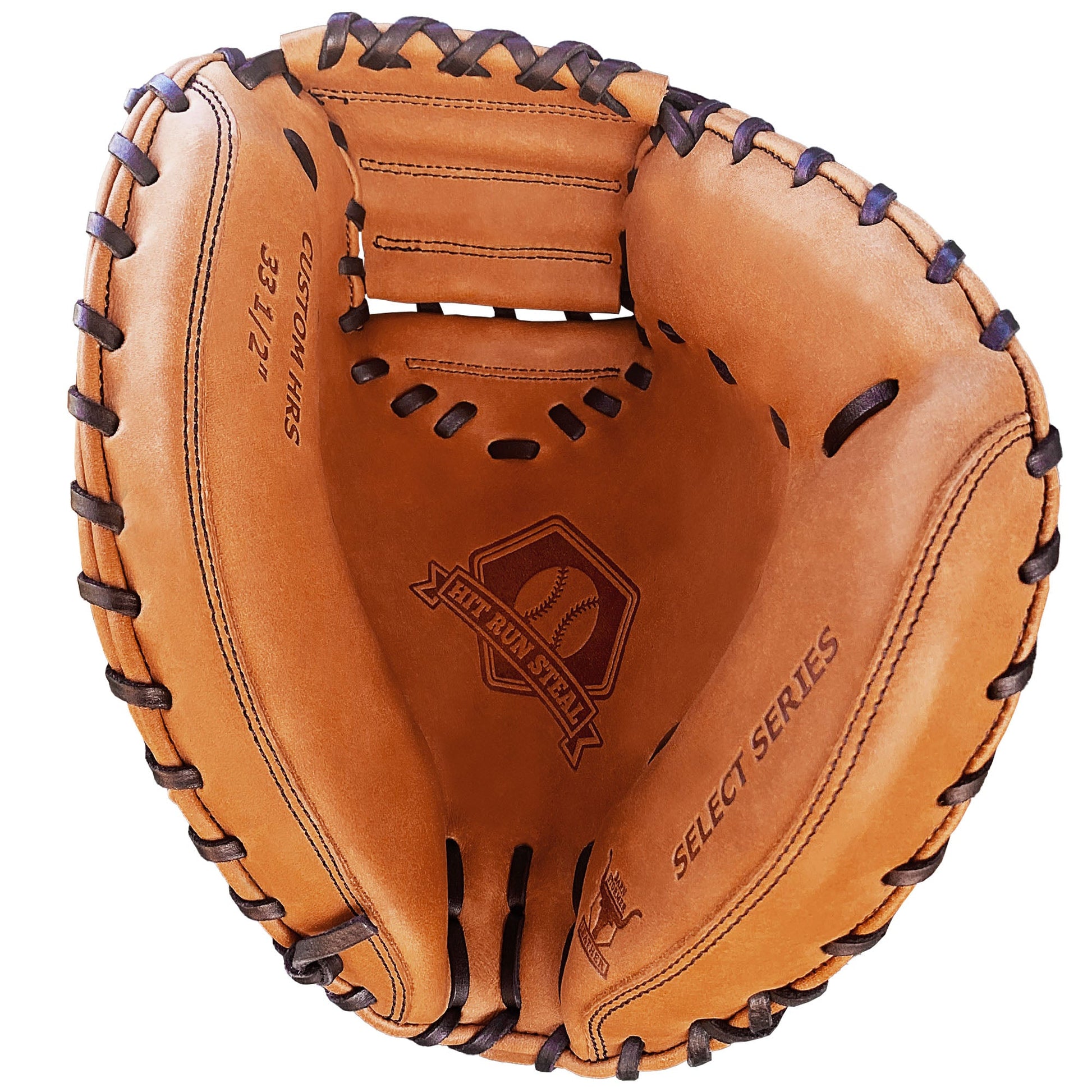 All Leather 33.5-Inch Baseball Catcher's Mitts: Hit Run Steal